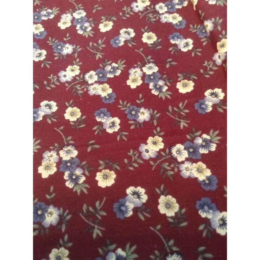 2 3/4 Yards Cut Springs Industries Burgundy Red Maroon Flowers Quilting Fabric - Picture 2 of 4